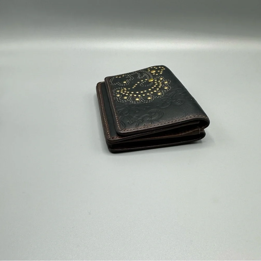 Fossil black Leather Floral Studded Women’s Wallet
